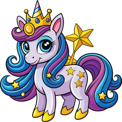 Adorable Unicorn Vector Illustration