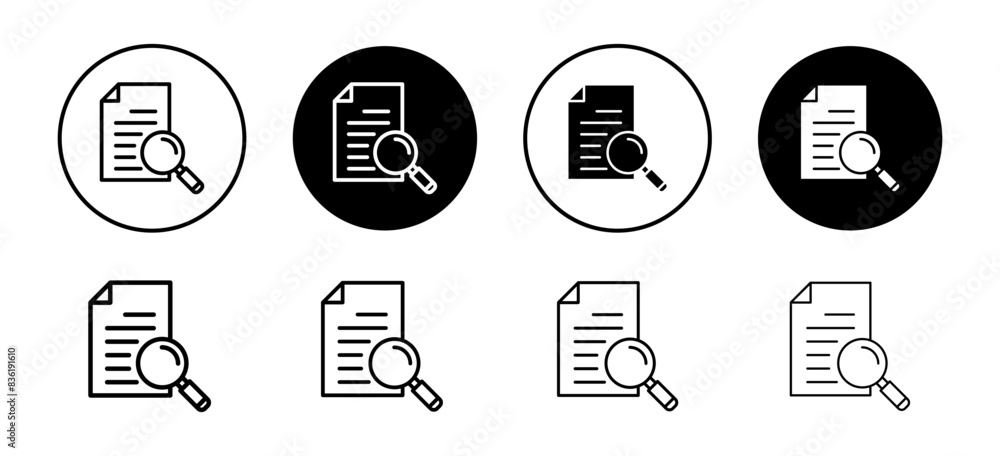 Poster case studies icon vector set collection for web