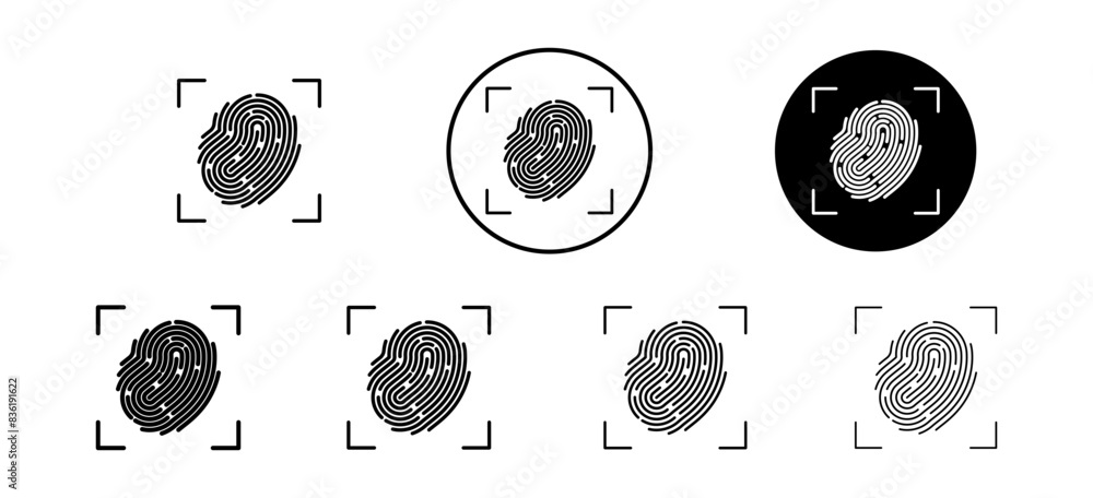 Poster fingerprint icon vector set collection for web