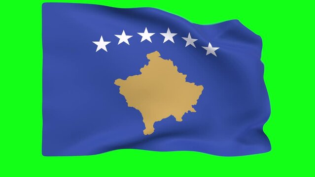 Waving flag of Kosovo Animation 3D render Method