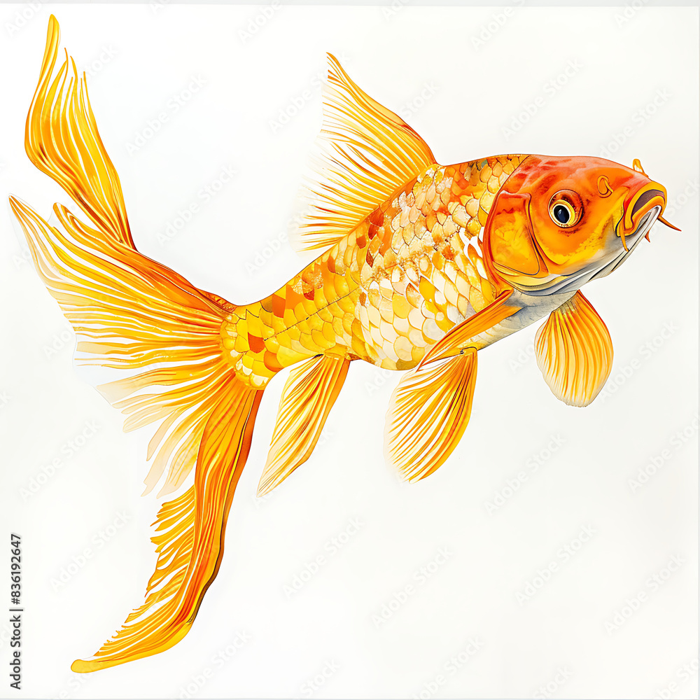 Wall mural Goldfish, bright and beautiful colors of pets