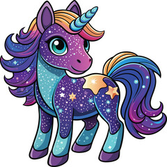 Adorable Unicorn Vector Illustration