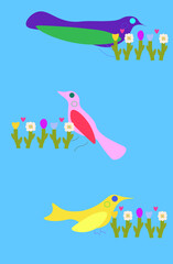 Obraz premium birds on a branch