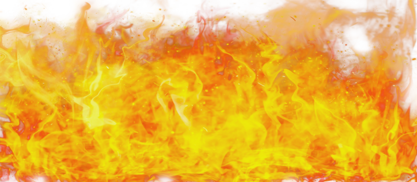 Fire flame on transparent background. Fire texture overlays