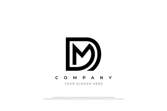 Initial Letter DM or MD Logo Design