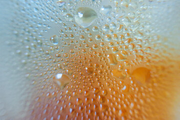 close up of iced tea bubbles