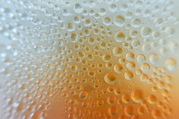 close up of iced tea bubbles