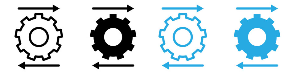 Workflow process icon logo set vector