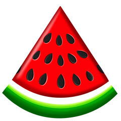 Cartoon watermelon icon on white illustration on transparent background