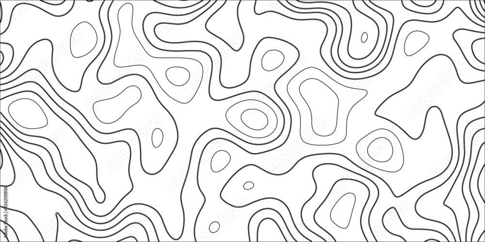 Aufkleber Modern Abstract Topographic map background with wave lines. White curved lines light spots horizontal lines. Paper texture Imitation of a geographical map shade. 