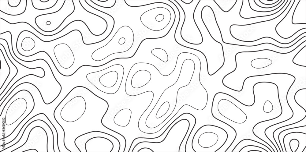 Aufkleber Modern Abstract Topographic map background with wave lines. White curved lines light spots horizontal lines. Paper texture Imitation of a geographical map shade. 