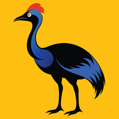 Solid color Cassowary animal vector design