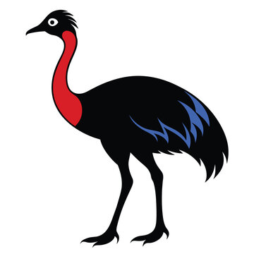 recommend clip art: Solid color Cassowary animal vector design