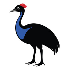 Solid color Cassowary animal vector design