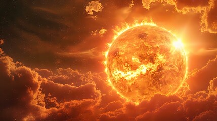 a full view of sun showing the beauty of sky