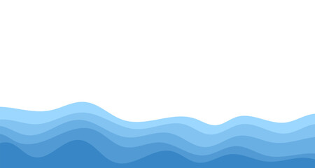 Fototapeta premium Background vector illustration of blue ocean wave layers