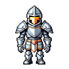 painted pixel armor of the knight isolated
