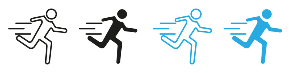 Man fast run icon mark in filled style
