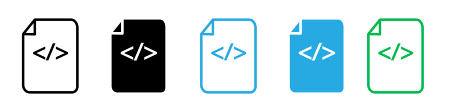 HTML script icon mark in filled style