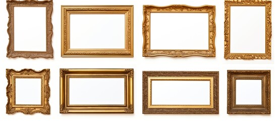 Antique-style white framework for copy space image on a white backdrop.