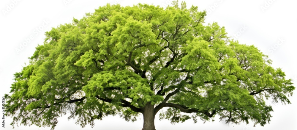 Poster a group of individual trees depicted against a white backdrop, allowing for a clear view of each tre