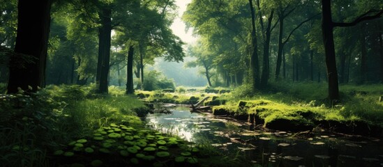 Isolated island of trees on a white background with copy space image.