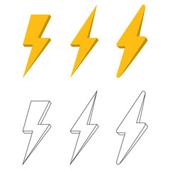 set of Lightning icon Vector Illustration.
