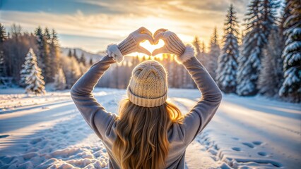 woman with a heart in her arms