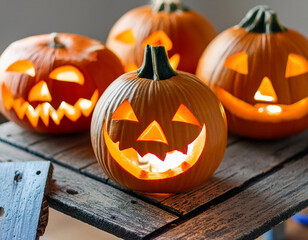 halloween pumpkin on table, Jack O Lantern