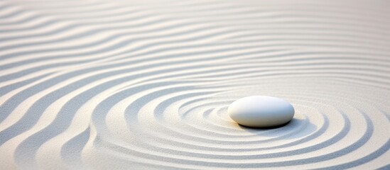 A serene Zen garden featuring an array of vibrant stones, alongside a tranquil copy space image.