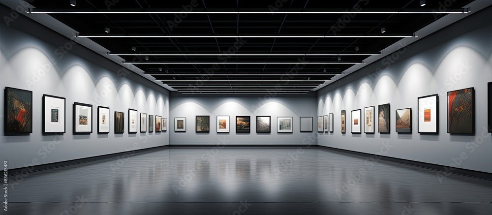 Poster hall with ample area for displays and copy space image.