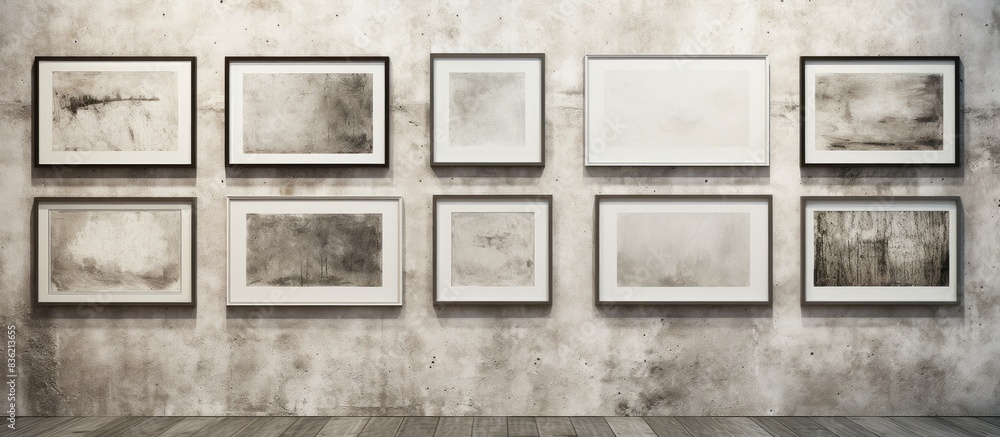 Poster an isolated painting frame with a blank white wall serves as a minimalist decoration inside an art m