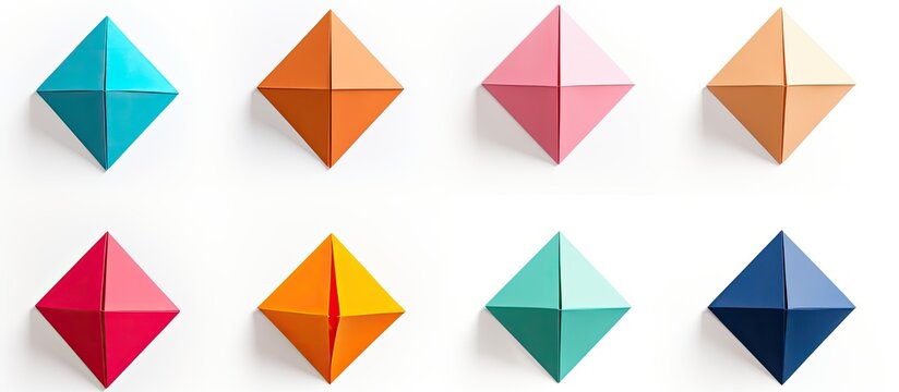 A detailed close-up image shows hands holding a mulberry paper cootie catcher, a type of origami used in children's games, also known as a chatterbox or whirlybird