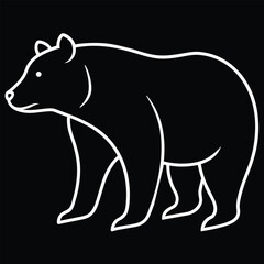 Solid color Cave Bear animal vector design