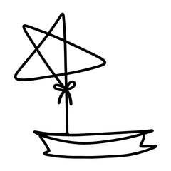 star icon hand drawn isolated on white background. vector illustration