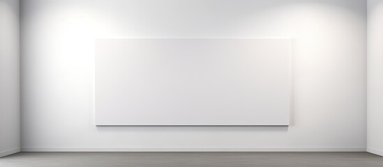 A man viewing an empty canvas in a contemporary art gallery; a blank mockup with motion blur adds depth to the image. Copy space image. Place for adding text and design