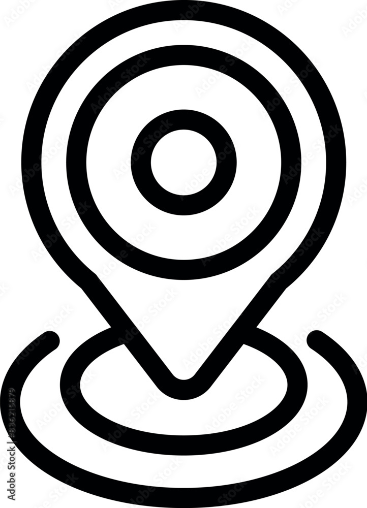Poster vector illustration of location pin icon in black and white, isolated on background. perfect for nav