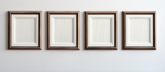 Photo frame on the white wall with copy space image