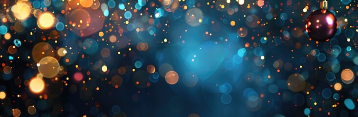 Festive background with colorful lights and bokeh effect