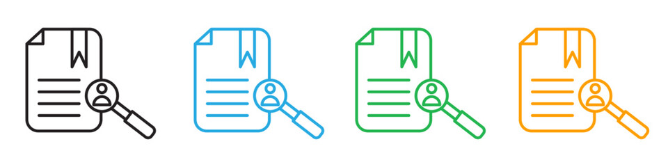 Case studies icon line art vector