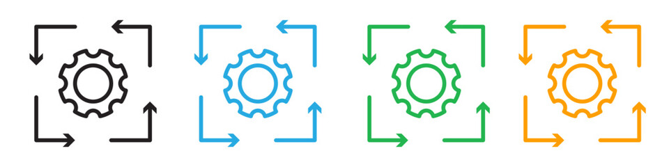 Workflow process icon line art vector