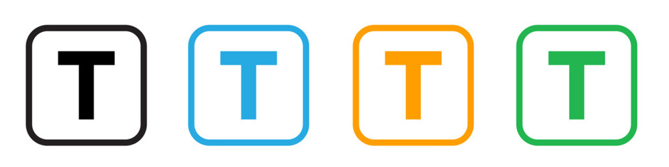 Edit text icon line art vector