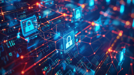 Obraz premium Digital background, data protection