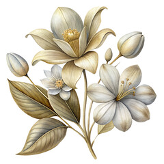 Delicate and detailed illustrations of flowers and botanical elements, ideal for use in greeting cards, invitations, and digital art.
