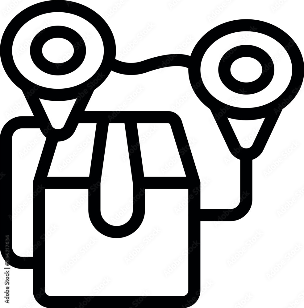 Poster simplified black and white vector icon of a mechanical engineering concept with gears and machine el