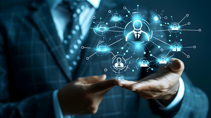 Creative Business Owner with Email Networking Concept for Entrepreneurship Ads   Photo Realistic Image Blending Business Profile with Email Symbol, Ideal for Communication and Netw