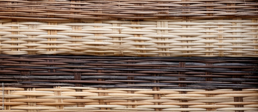 Poster woven bamboo texture creating a backdrop with copy space image.