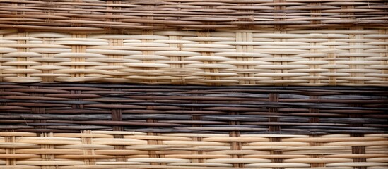 Obraz premium Woven bamboo texture creating a backdrop with copy space image.
