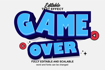 GAME OVER 3D EDITABLE TEXT EFFECT VECTOR FILE