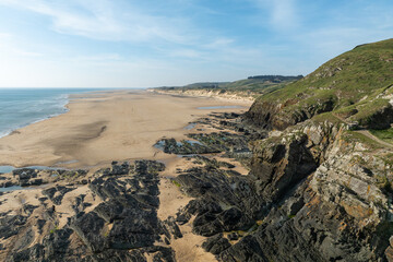 Cap Carteret (Barneville Carteret) taken with a drone at low tide